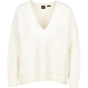 Джемпер с V-образным вырезом и интарсией PINKO, белый