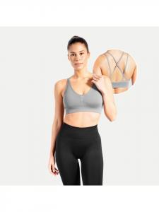 SMILODOX Спортивный бюстгальтер Maria Solid Scrunch серого цвета