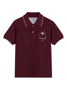 Хлопковая футболка-поло Brunello Cucinelli Kids, красный