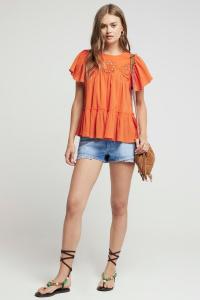 Верх из 100% хлопка с вышивкой River Island, оранжевый