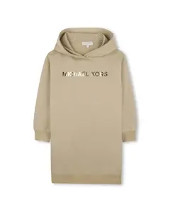 Хлопковое детское платье Michael Kors, бежевый