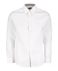 Мужская однотонная рубашка с длинным рукавом Slim Fit Galaxy By Harvic, белый