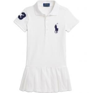 Детское платье с лацканами, средней длины Polo Ralph Lauren, белый