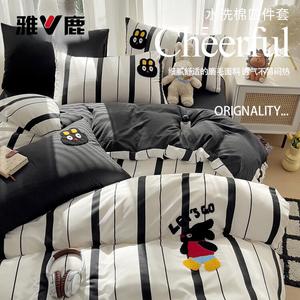 Yalu Пододеяльник 180x220 см, односпальный, в полоску, Xiaohetutu