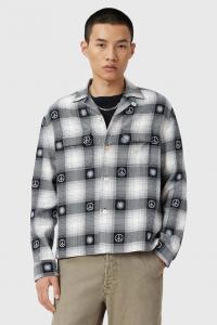 Хлопковая рубашка CASTOR Allsaints, серый