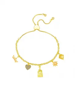 Браслет принцессы боло из кристаллов и перламутра Disney, gold