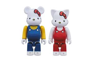 BE@RBRICK Bearbrick Nyabrick Hello Kitty Red Overalls Ver. White