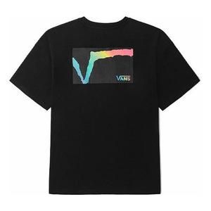 Футболка Vans Rainbow Funny Logo Loose Round Neck Short Sleeve Couple Style Black VN0A5H84BLK, черный