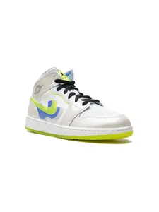 Кроссовки Air Jordan 1 Mid SE Warped Swoosh Jordan Kids, белый