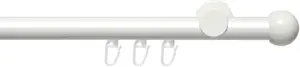 Карниз Liedeco "Внутренняя направляющая с шариком 20 мм", 1 направляющая, фиксированного размера, карниз в сборе 200 см, Ø 20 мм, белый