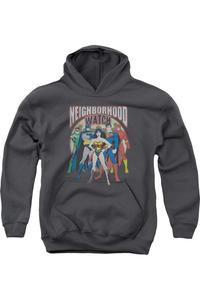 Молодежная толстовка с капюшоном Justice League of America Neighborhood Watch Gildan, Charcoal
