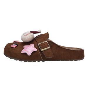 Тихие устойчивые к истиранию нескользящие закрытые тапочки women's XMISTUO, коричневый