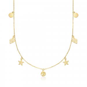 Ожерелье RS Pure от Ross-Simons из итальянского 14-каратного желтого золота с изображением морской станции Rs Pure, 16 In