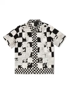 Шелковая рубашка с принтом Medusa Versace Kids, белый