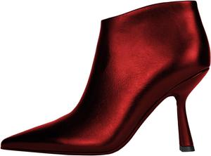 Женские ботильоны с острым носком на высоком каблуке, кожаные короткие ботинки с боковой молнией, элегантные для вечеринки и повседневной носки в офисе WINDBXYB, Red