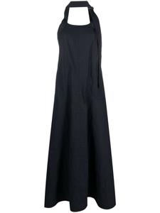 Studio Nicholson длинное расклешенное платье с открытой спиной, синий