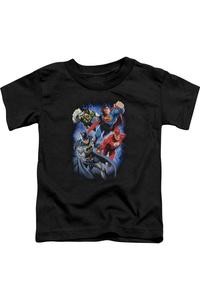 Футболка с коротким рукавом для малышей "Лига справедливости Америки: Создатели бури" Gildan, черный