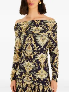 Макси-платье с открытыми плечами и узором "арабеска" Farm Rio, черный