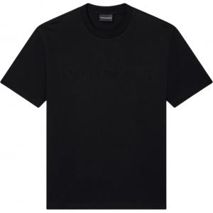 Футболка Jersey с логотипом Intarsia в тон EMPORIO ARMANI, черный