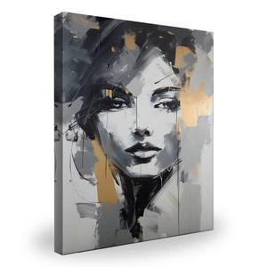 Картина на холсте Muralo Frau Gesicht Abstraktion, 30x40x40 см цвет beige/schwarz/braun/grau