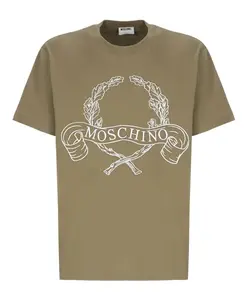 Зеленая футболка с вышитым логотипом. Moschino, зеленый