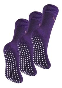 3 пары дышащих женских носков-тапочек на флисовой подкладке Thmo, фиолетовый