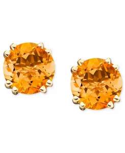 Серьги-Гвоздики из 14-каратного золота с цитрином (3,5 карата) Macy'S, citrine