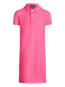 Платье с воротником поло из ткани пике POLO RALPH LAUREN KIDS, розовый