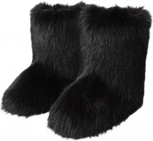 Женские сапоги FUNCOS из искусственного меха, теплые, пушистые, для зимних и хэллоуинских костюмированных вечеринок, Black
