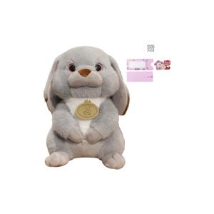 Плюшевая кукла с милым и забавным кроликом с висячими ушками высота 23см AOLETU, серый