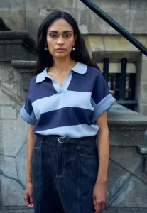 Kbdiana doddie tee polo polo shirt Karen By Simonsen, Ombre Blue Stripe