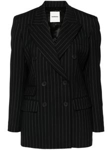 SANDRO двубортный пиджак в тонкую полоску, черный