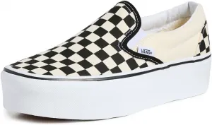 Женские кеды Vans Classic Slip On на платформе, черно-белый
