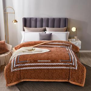 Корейское одеяло Mink Queen Size 200х230 см, 4 кг, толстое и теплое зимнее одеяло, мягкий и пушистый плед для дивана, коричневый