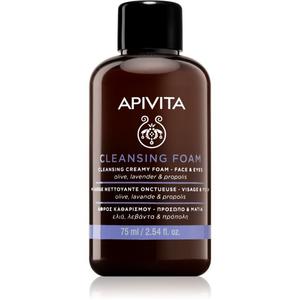 Apivita Cleansing Olive & Lavender очищающая пенка для лица и области вокруг глаз 75 мл