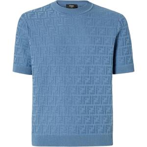 Logo Detailed Crewneck Knitted Jumper FENDI, синий