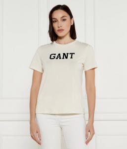 Футболка женская Gant с надписью, экрю