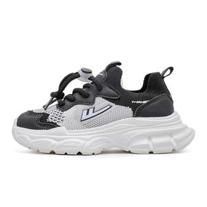 Прочные, дышащие, легкие, низкие детские кроссовки для бега WARRIOR, черный/серый