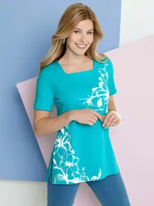 Длинная рубашка Classic Basics "Long Shirt", цвет Türkis-Weiß