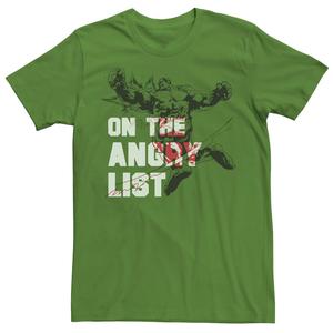 Мужская рождественская футболка Avengers The Hulk On The Angry List Marvel
