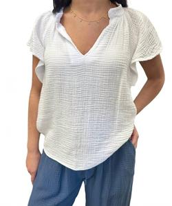 Футболка с рукавом флер в белом Red haute