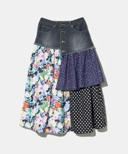 Юбка ScoLar из джинсовой ткани, сочетающая в себе элементы лоскутного шитья и ткани (женская) Gsc Womens Select, цвет Black