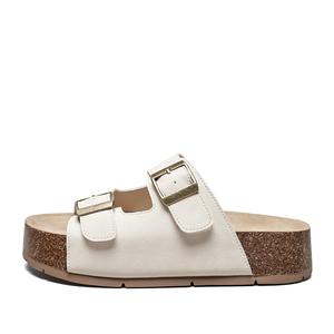 YEARCON Женские слайдеры с резиновой подошвой устойчивые к истиранию экрю, цвет Ecru