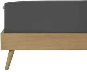 Простыня Schiesser "Elli, 97 % хлопка и 3 % эластана", для высоких матрасов и кроватей с пружинными матрасами, MADE IN GREEN от OEKO-TEX 100х200 см, 1 шт., темно-серый