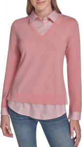 Женский свитер Tommy Hilfiger с длинным рукавом и воротником на пуговицах, English Rose Multi