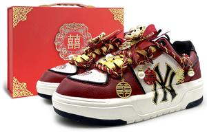MLB Кроссовки для скейтбординга Chunky Liner Intertwined Branch, устойчивые к истиранию, низкие, унисекс, красные, золотые