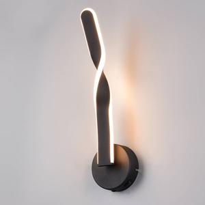 Светодиодный настенный светильник Reality Leuchten Ginko, утюг/силикон - 1 пламя - черный