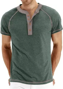 Мужская футболка хенли с коротким рукавом Thatrich