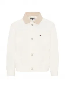 Хлопковая куртка с логотипом Tommy Hilfiger Junior, белый