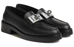 Горячий Лофер из черной телячьей кожи HERMES, черный